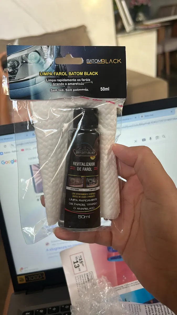 Embalagem do Revitalizador de Farol Batom Black 50ml